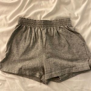 light grey soffe shorts!